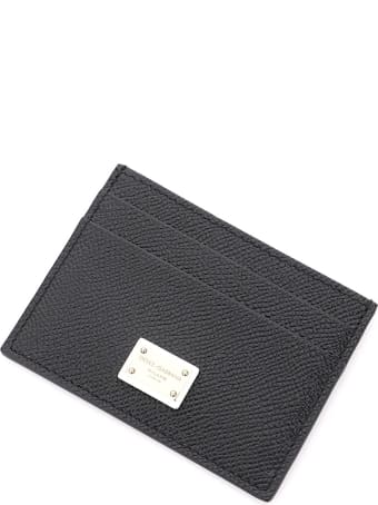 Dolce & Gabbana Leather Card Holder With Logo Plaque