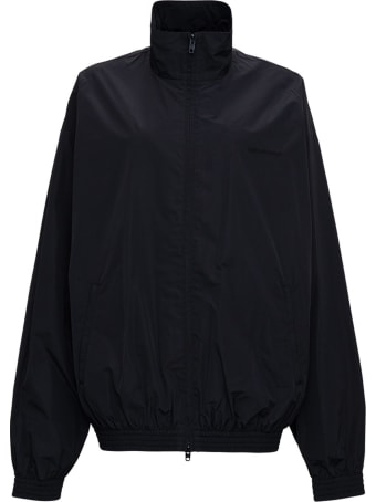 Balenciaga Black Nylon Jacket With Back Print