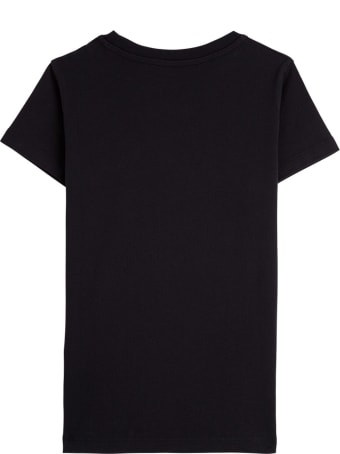 Moncler Black Jersey T-shirt With Fluo Logo