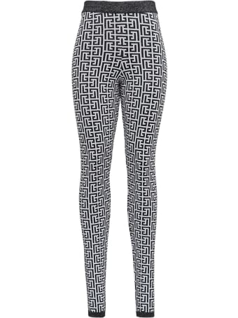 Balmain Sparkly Leggings With Allover Logo