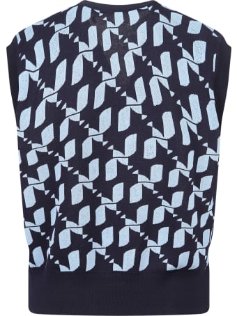 Dodo Bar Or Gilet Maglia Collo V Blu