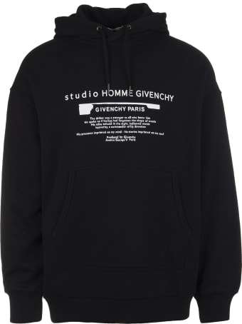 Givenchy Man Black Hoodie With Contrast Print
