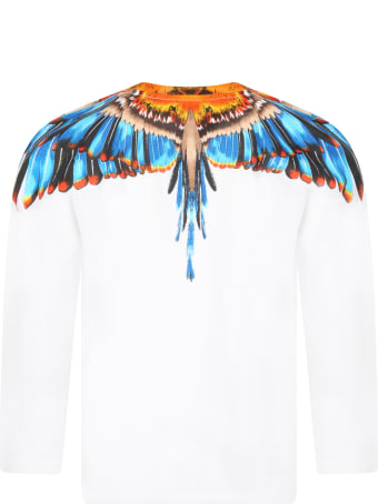 Marcelo Burlon White T-shirt For Boy With Iconic Wings