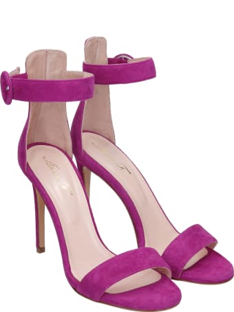 Anna F. Sandals In Viola Suede