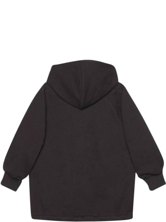 Gucci Black Sweatshirt With Frontal Zip And Pocket, Hood And Long Sleeves