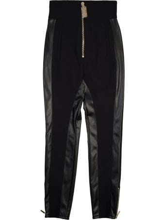 Elisabetta Franchi Faux Leather Equestrian Style Trousers