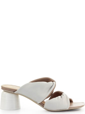 Halmanera Nara White Heeled Mules