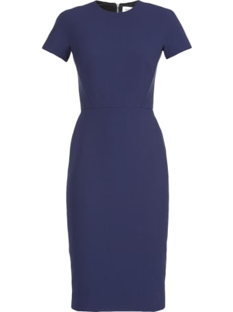 Victoria Beckham Fitted T-shirt Dress In Indigo