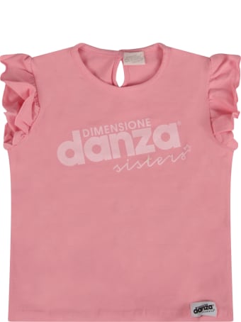Dimensione Danza Pink T-shirt With Logo For Baby Girl