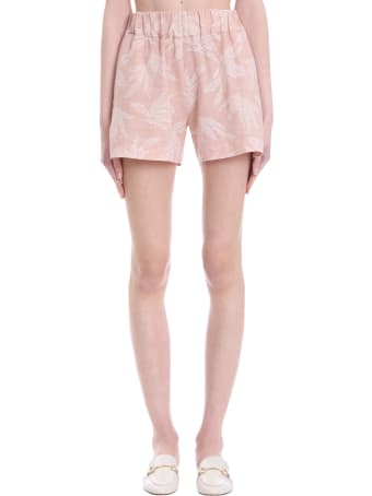 120% Lino Shorts In Rose-pink Linen
