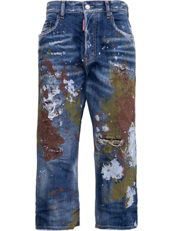 Dsquared2 Kawaii Crop Jeans With Color Slash Details