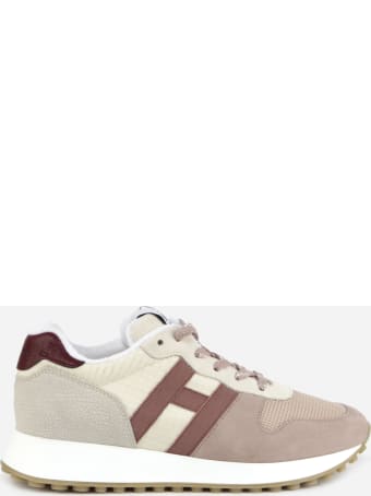 Hogan H383 Sneakers In Suede With Technical Fabric Inserts