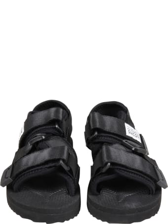 SUICOKE Black "kisee " Sandals For Kids With Logo