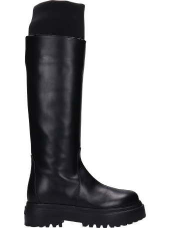 Le Silla Boots In Black Leather