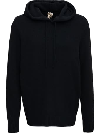Ten C Black Merinos Wool Hoodie