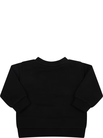 Balmain Black Sweatshirt For Baby Girl With Logo