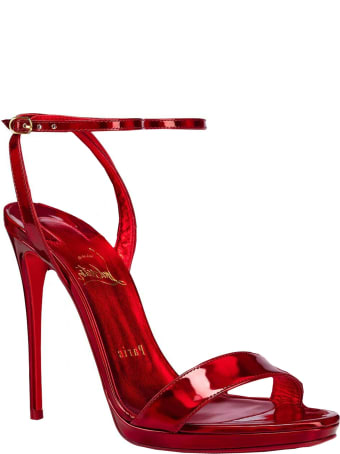 Christian Louboutin Metallic Red Patent Loubi Queen 120 Sandals