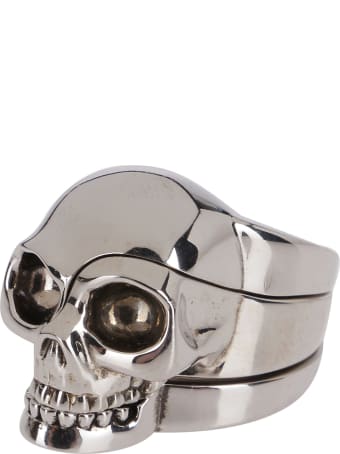 Alexander McQueen Silver-tone Brass Skull Ring