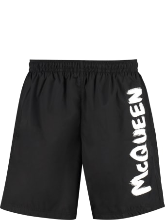 Alexander McQueen Logo Print Swim Shorts