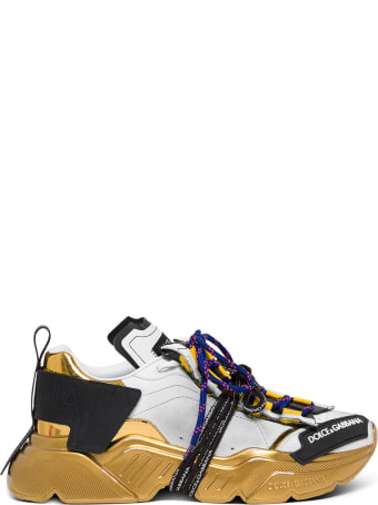 Dolce & Gabbana Daymaster Leather Sneakers With Laminated Bottom