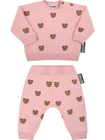 Moschino Pink Tracksuit For Baby Girl