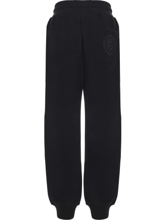 Fendi Black Cotton Joggers With Logo