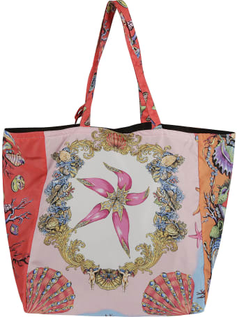 Versace Sea Shell Printed Shopper Bag