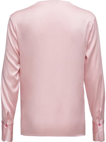 Antonelli Long-sleeved Shirt In Pink Silk