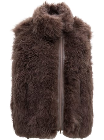 Brunello Cucinelli Cashmere Goat Fur Sleeveless Jacket