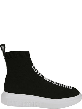 Love Moschino Logo Embroidered Sock Sneakers