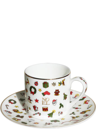 Taitù Set of 2 Espresso Cups & Saucers - Noel Oro Collection