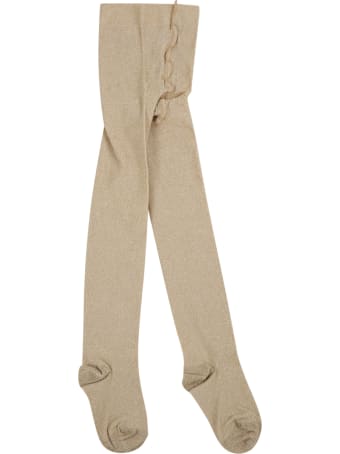 La Perla Gold Tights For Baby Girl