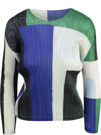 Pleats Please Issey Miyake Printed Pleated Top