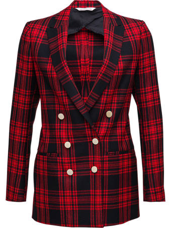Tonello Double-breasted Check Wool Blazer