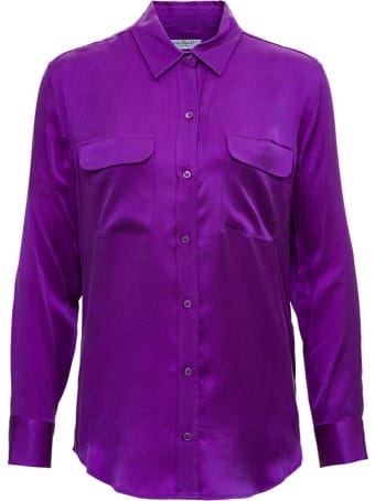 Equipment Purple Silk Shirt