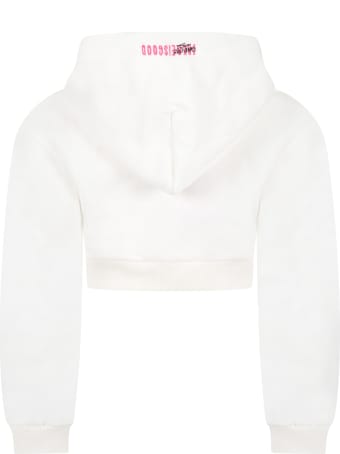 IRENEISGOOD White Sweatshirt For Girl With Unicorn