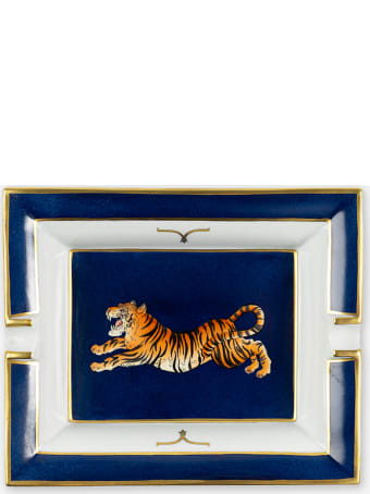 Larusmiani Porcelain Ashtray "crouching Tiger"