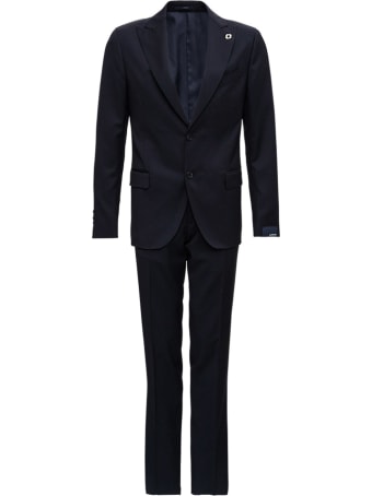 Lardini Blue Wool Tailored Suit