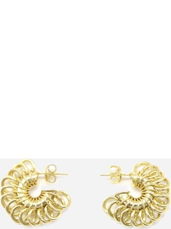 Bottega Veneta Silver Disc Hoop Earrings