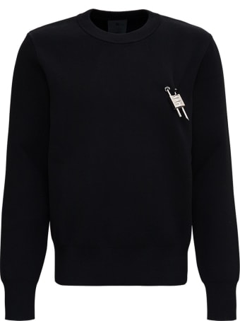 Givenchy Black Sweater In Viscose Blend With 4g Lock Detail