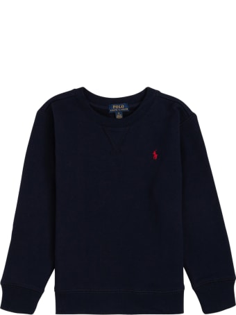Polo Ralph Lauren Blue Cotton Sweatshirt With Logo