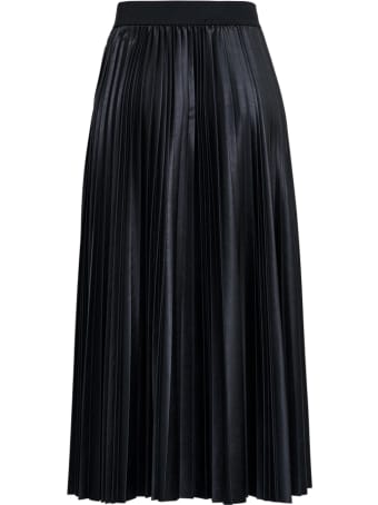 Antonelli Ismene Black Pleated Leatheret Skirt