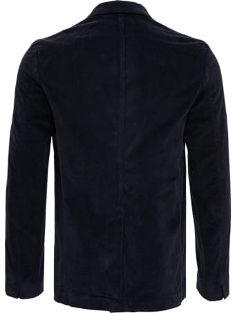 Officine Générale Single-breasted Blue Wool Jacket