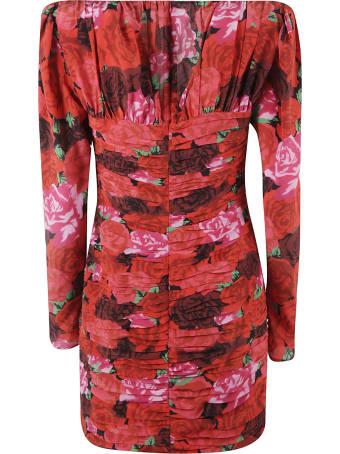Magda Butrym Rose Print Layered V-neck Dress