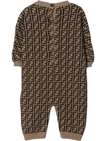 Fendi Brown Newborn Onesie