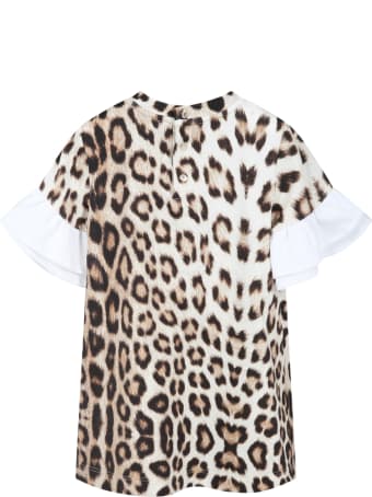 Roberto Cavalli Beige Dress For Baby Girl