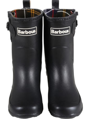 Barbour Black Rain Boots For Kids