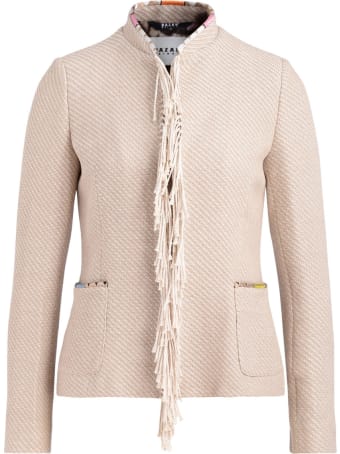 Bazar Deluxe Beige Jacket With Fringes