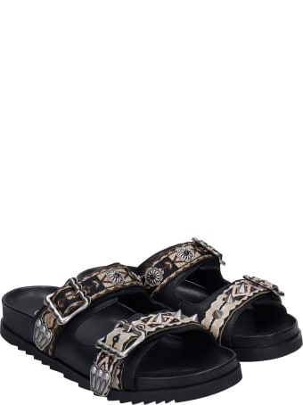 Ash Ulysse 02 Flats In Black Leather And Fabric