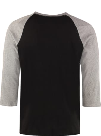 Saint Laurent Long Sleeve Printed Cotton T-shirt